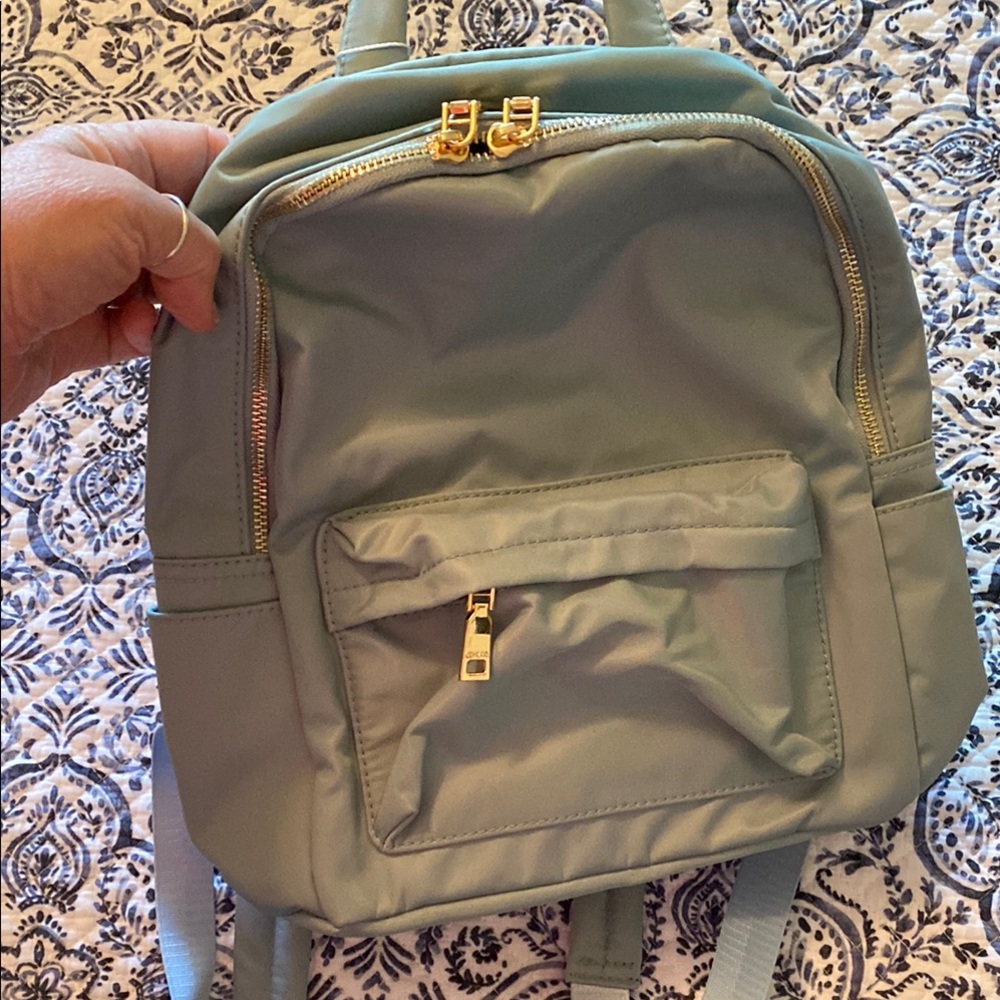 REDUCED!! Stylish Sage Green Jen & Co Backpack NWT